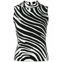Versace Blusa de zebra sem mangas - Preto
