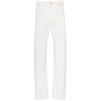 Versace Calça jeans reta com logo - Branco