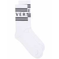Versace Par de meias com logo - Branco