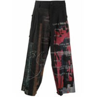 Yohji Yamamoto patchwork trousers - Preto