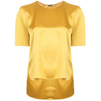 Adam Lippes Camiseta de cetim de seda - Amarelo