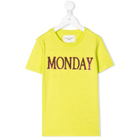 Alberta Ferretti Kids Camiseta com slogan Monday - Amarelo