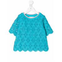 Alberta Ferretti Kids Camiseta de crochê - Azul