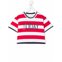 Alberta Ferretti Kids Camiseta listrada 'Today' - Vermelho