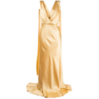 Alberta Ferretti Vestido de festa trespassado com drapeado - Dourado