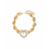 Alessandra Rich Choker com coração de cristais - Dourado