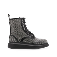 Alexander McQueen Ankle boot com tachas e cadarço - Preto