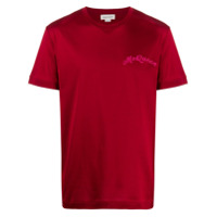 Alexander McQueen Camiseta com bordado McQueen - Vermelho
