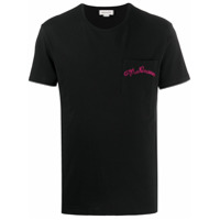 Alexander McQueen Camiseta decote careca com logo bordado - Preto