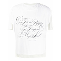 Ann Demeulemeester Camiseta decote careca com estampa gráfica - Branco