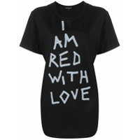 Ann Demeulemeester Camiseta Red with Love - Preto