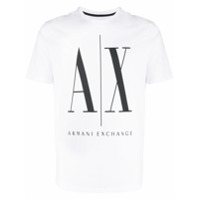 Armani Exchange Camiseta Macro com estampa de logo - Branco