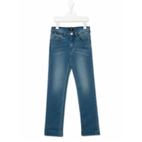 Boss Kids Calça jeans slim com efeito desgastado - Azul