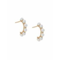 Bottega Veneta enamel-detail hoop earrings - Branco