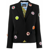 Boutique Moschino Blazer com bordado floral - Preto