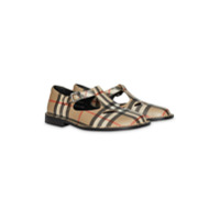 Burberry Kids Vintage Check Leather Mary Jane Shoes - Neutro