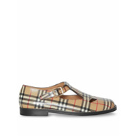 Burberry Sapato de couro xadrez vintage - Marrom