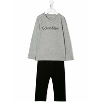 Calvin Klein Kids Conjunto 2 peças com logo estampado - Cinza