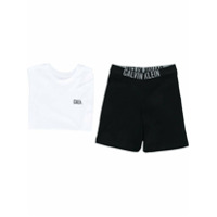 Calvin Klein Kids Pijama blusa e short com logo - Branco