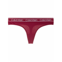 Calvin Klein Underwear Calcinha com logo no cós - Vermelho