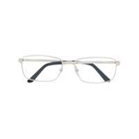 Cartier Eyewear Armação de óculos quadrada com logo - Prateado