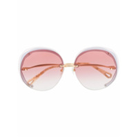 Chloé Eyewear Óculos de sol oversized com lentes coloridas - Rosa