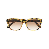 Chloé Eyewear Óculos de sol oversized tartaruga - Marrom