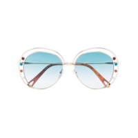 Chloé Eyewear Óculos de sol redondo arco-íris - Dourado