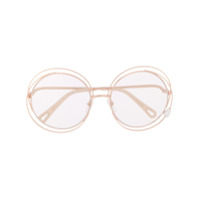 Chloé Eyewear Óculos de sol redondo oversized - Dourado