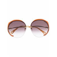 Chloé Eyewear Óculos de sol redondo oversized - Marrom