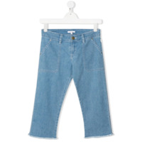 Chloé Kids Calça jeans reta com desfiados - Azul