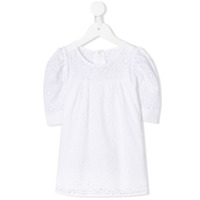 Chloé Kids Camisa com bordado inglês - Branco