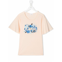 Chloé Kids Camiseta com estampa floral - Rosa