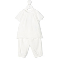 Chloé Kids Conjunto blusa e calça com acabamento de renda - Branco