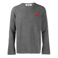 Comme Des Garçons Play appliqué heart sweater - Cinza