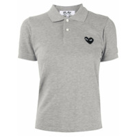 Comme Des Garçons Play Camisa polo com logo bordado - Cinza