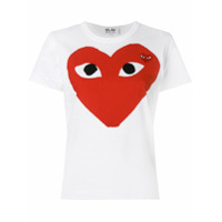 Comme Des Garçons Play Camiseta com estampa de coração - Branco