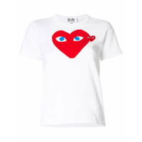 Comme Des Garçons Play Camiseta com logo de coração - Branco