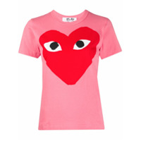 Comme Des Garçons Play Camiseta gola redonda com estampa de coração - Rosa