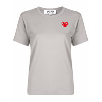 Comme Des Garçons Play Camiseta slim com coração bordado - Cinza