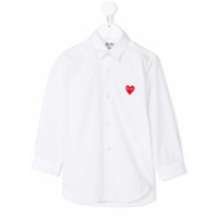 Comme Des Garçons Play Kids Camisa com bordado de coração - Branco