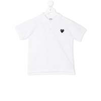 Comme Des Garçons Play Kids Camisa polo com bordado de coração - Branco