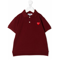 Comme Des Garçons Play Kids Camisa polo com logo bordado - Vermelho