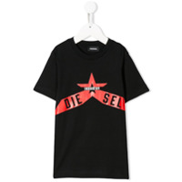 Diesel Kids Camiseta T-Diego com estampa - Preto