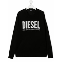 Diesel Kids TEEN contrast logo jumper - Preto