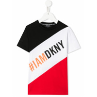 Dkny Kids Camiseta color block com logo - Preto