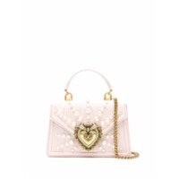 Dolce & Gabbana Bolsa Devotion pequena com pérolas - Rosa