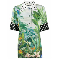 Dolce & Gabbana Camisa oversized com estampa tropical - Verde