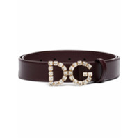 Dolce & Gabbana Cinto DG com logo de cristais - Roxo