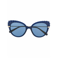 Dolce & Gabbana Eyewear Armação de óculos gatinho com detalhe de cristais - Azul